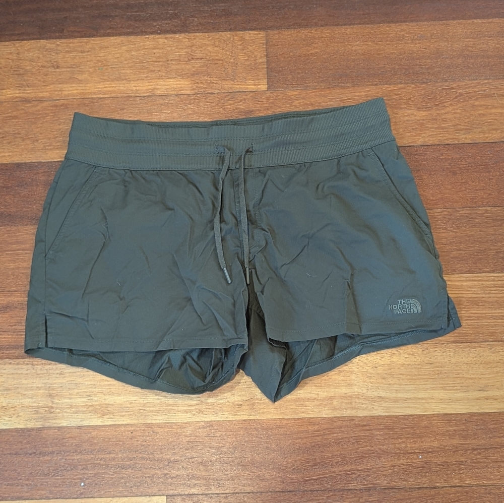 Sold! The North Face TNF Women's Dark Olive Athletic Shorts with Drawstring